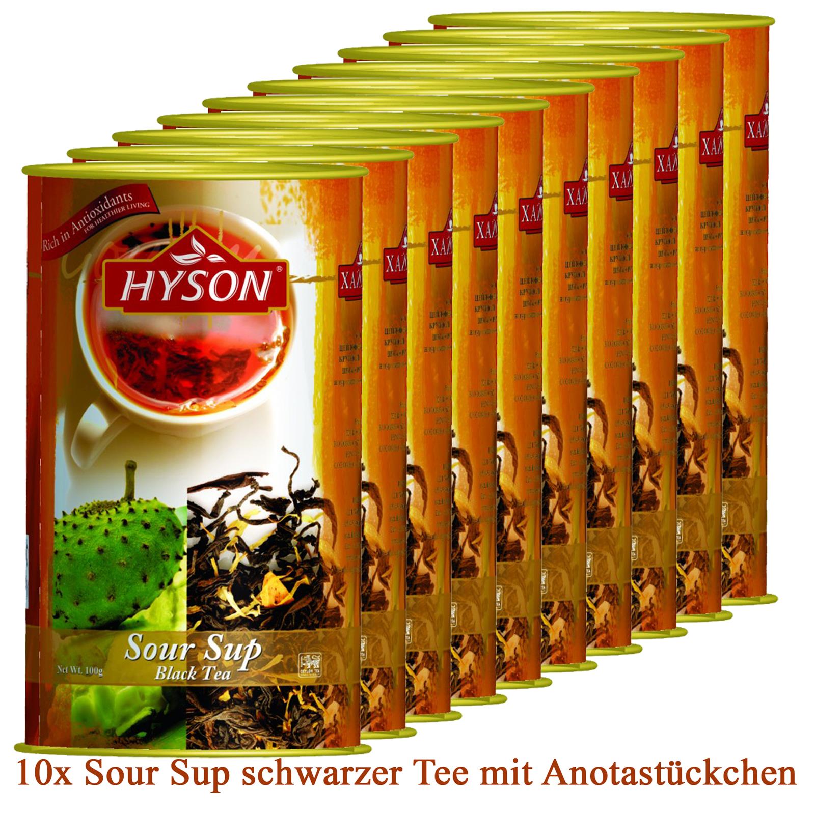 10x Hyson OPA Großblättrigern schwarzer Tee Anoda Soursop 100 g