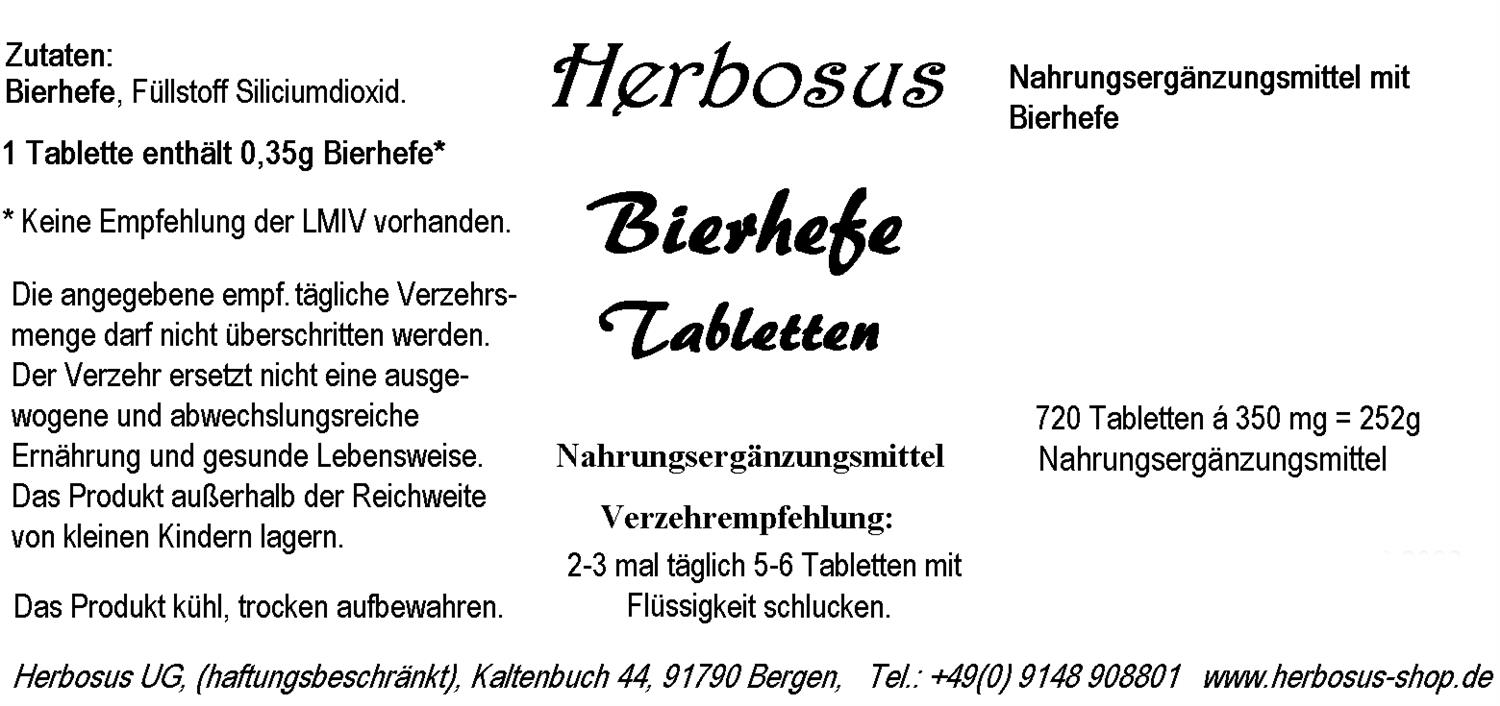 Bierhefe Tabletten von Herbosus