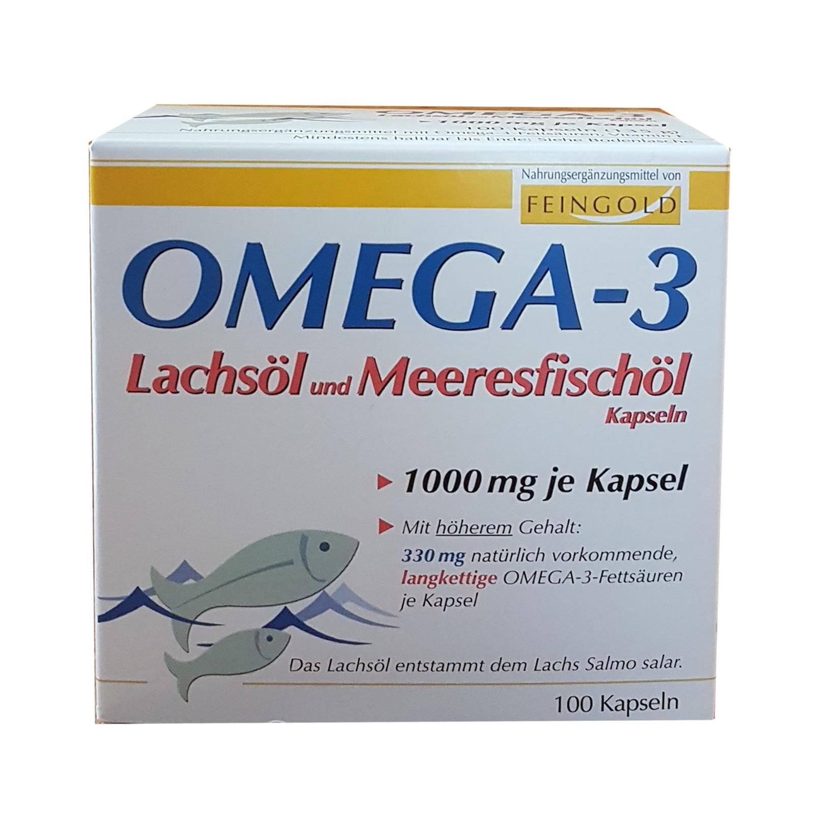 Omega-3 Lachsöl und Meeresfischöl mit D3 Kapseln von Burton Feingold