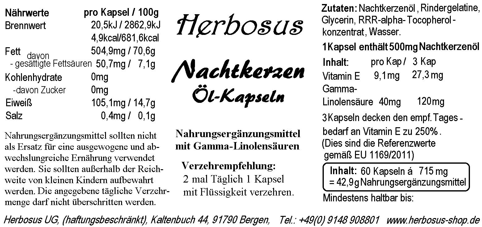 Borretschöl + Nachtkerzenöl-Kapseln von Herbosus