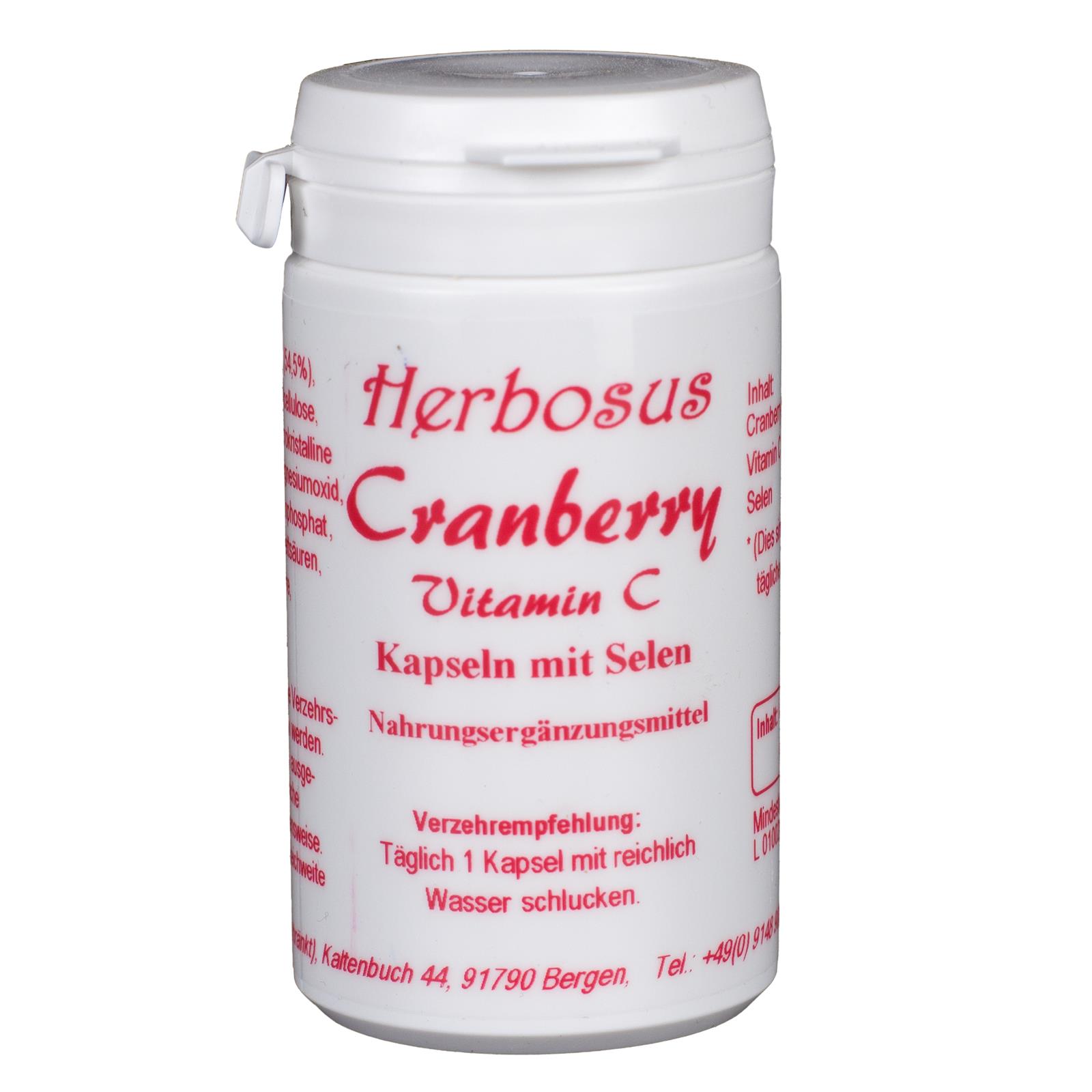 Cranberry Vitamin C Kapseln mit Selen von Herbosus