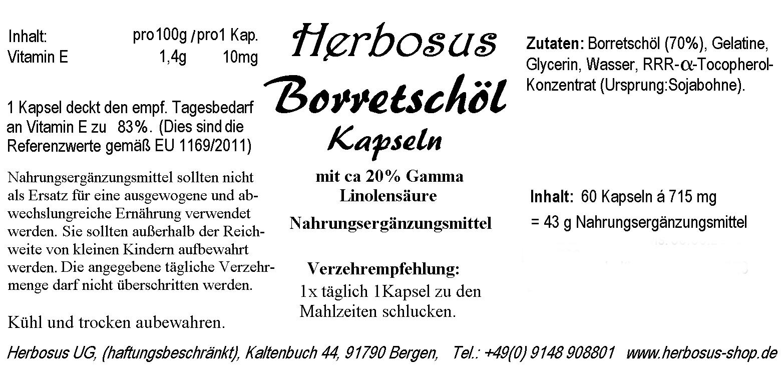 Borretschöl + Nachtkerzenöl-Kapseln von Herbosus