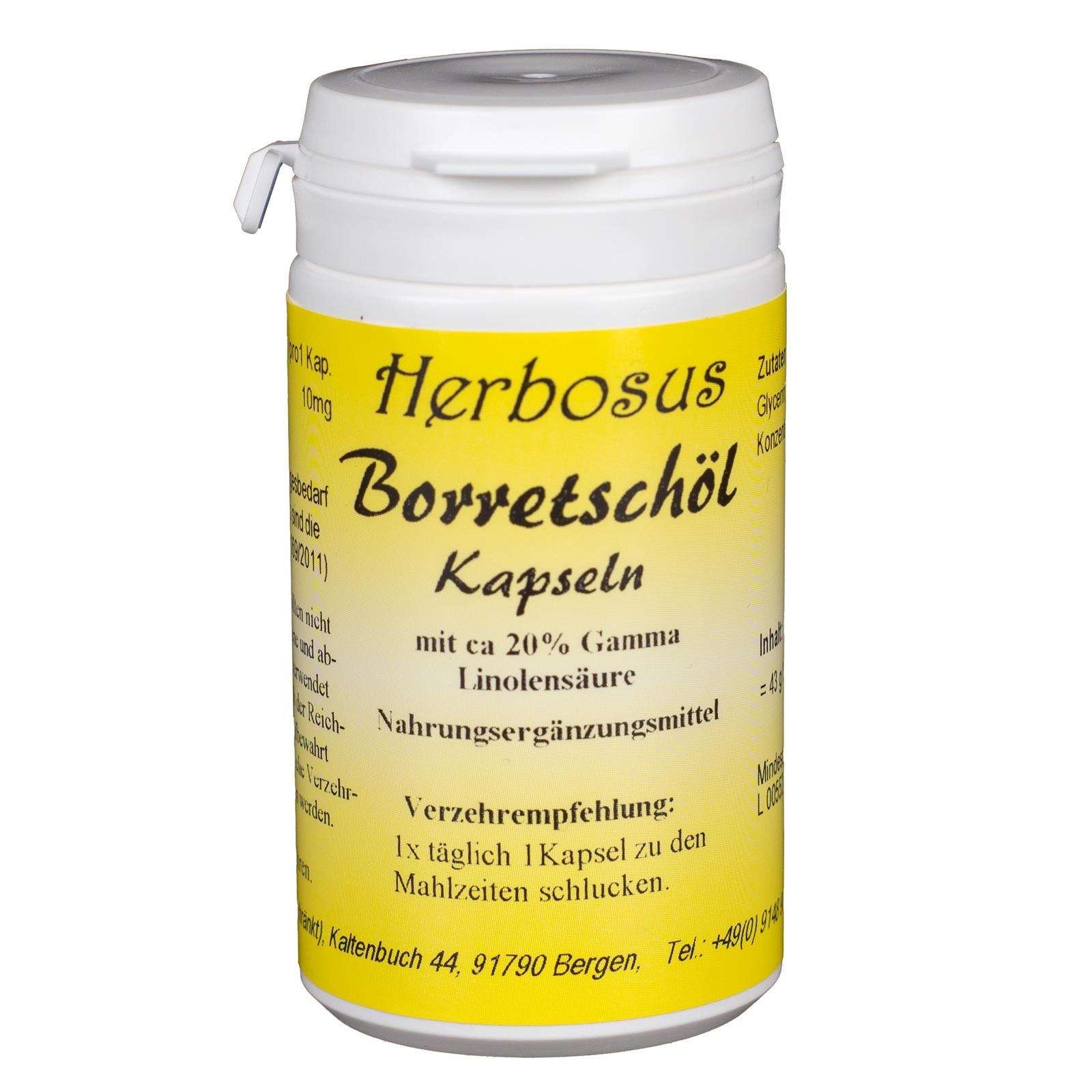 Borretschöl Kapseln von Herbosus