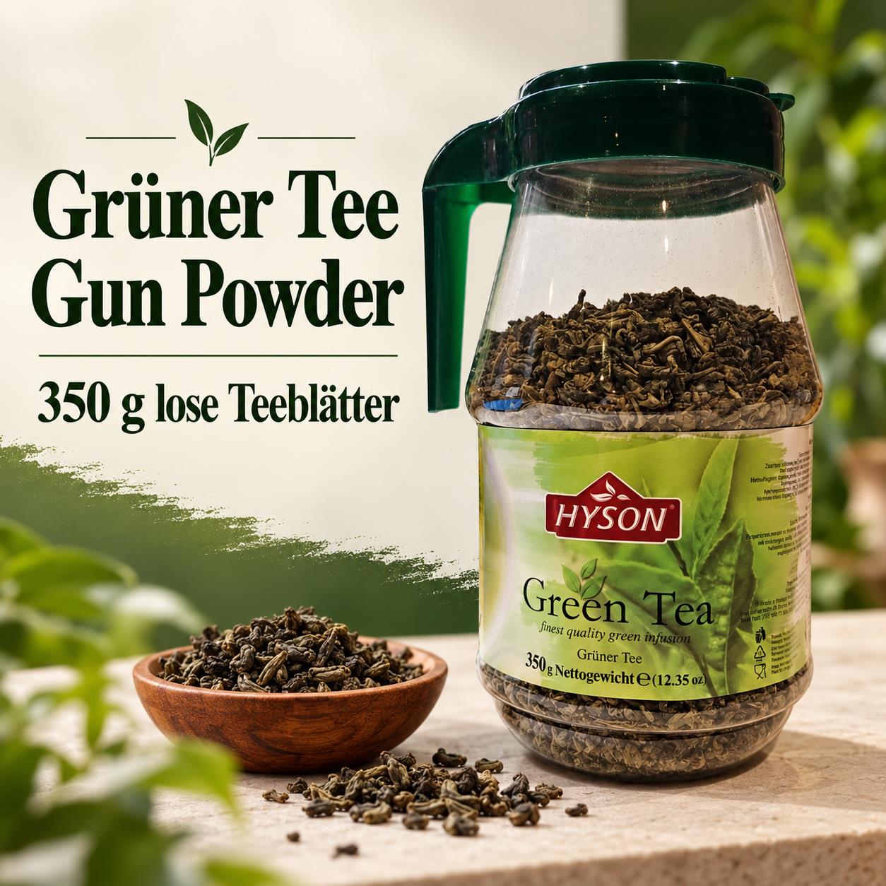 HYSON Grüner Tee Gun Powder, loser Blatttee, 350 g