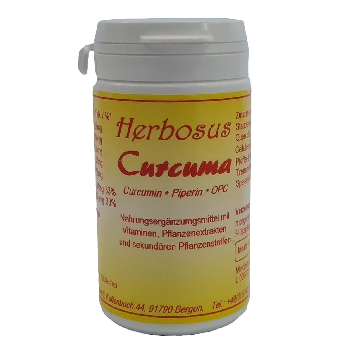 Curcuma - Curcumin - Piperin - OPC von Herbosus