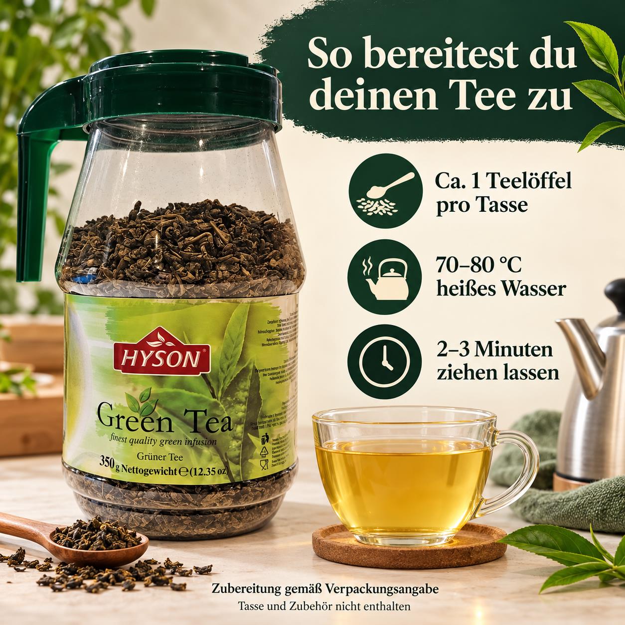HYSON Grüner Tee Gun Powder, loser Blatttee, 350 g
