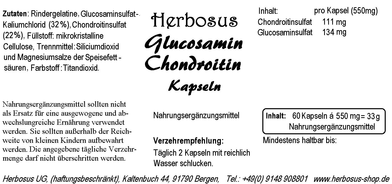 Glucosamin Chondroitin Kapseln von Herbosus