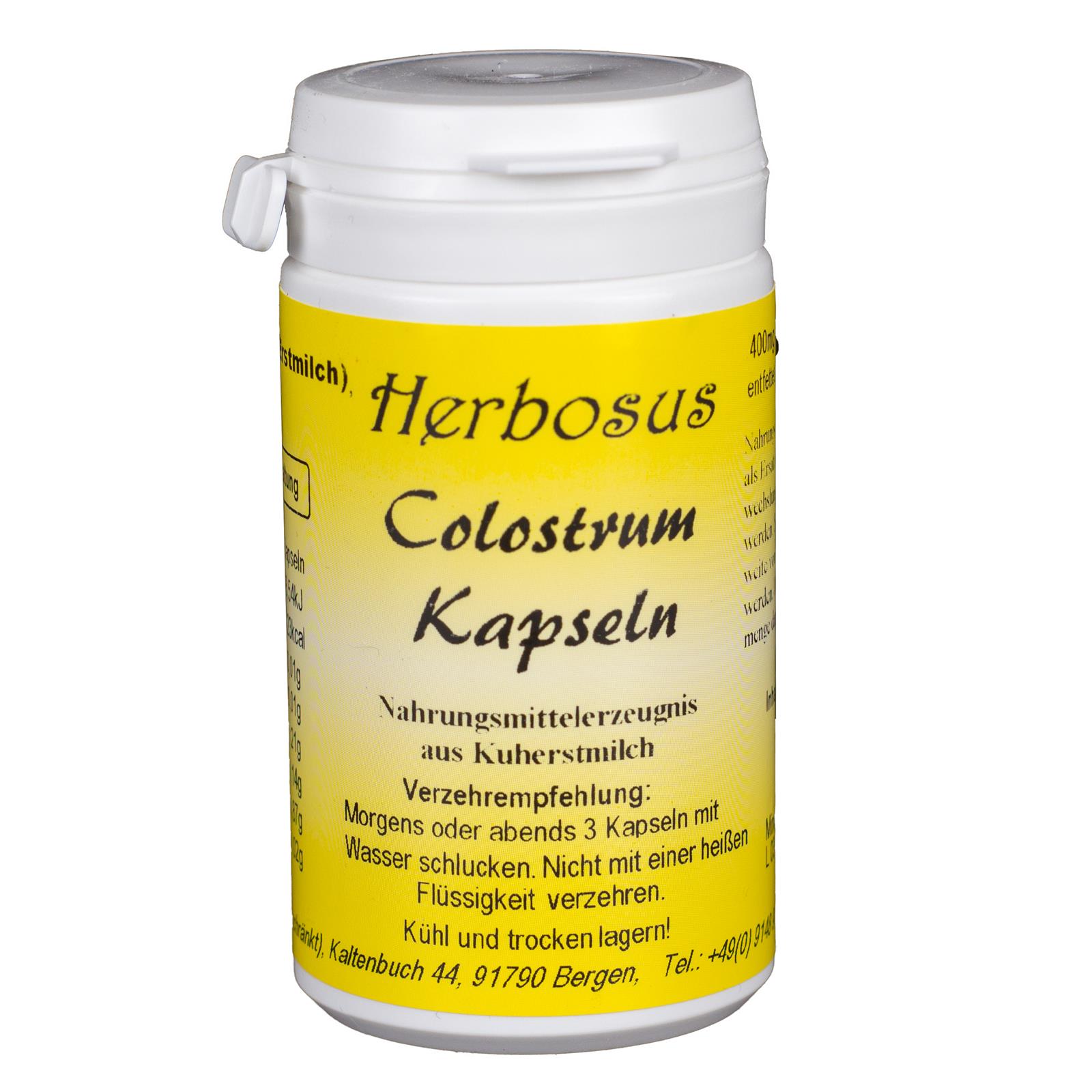 Colostrum Kapseln aus Kuherstmilch von Herbosus