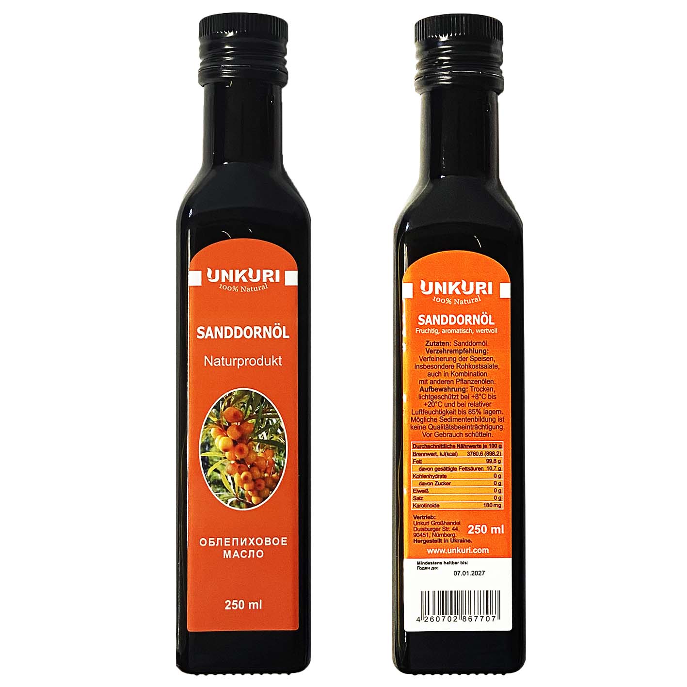 Sanddornöl  250 ml von Unkuri